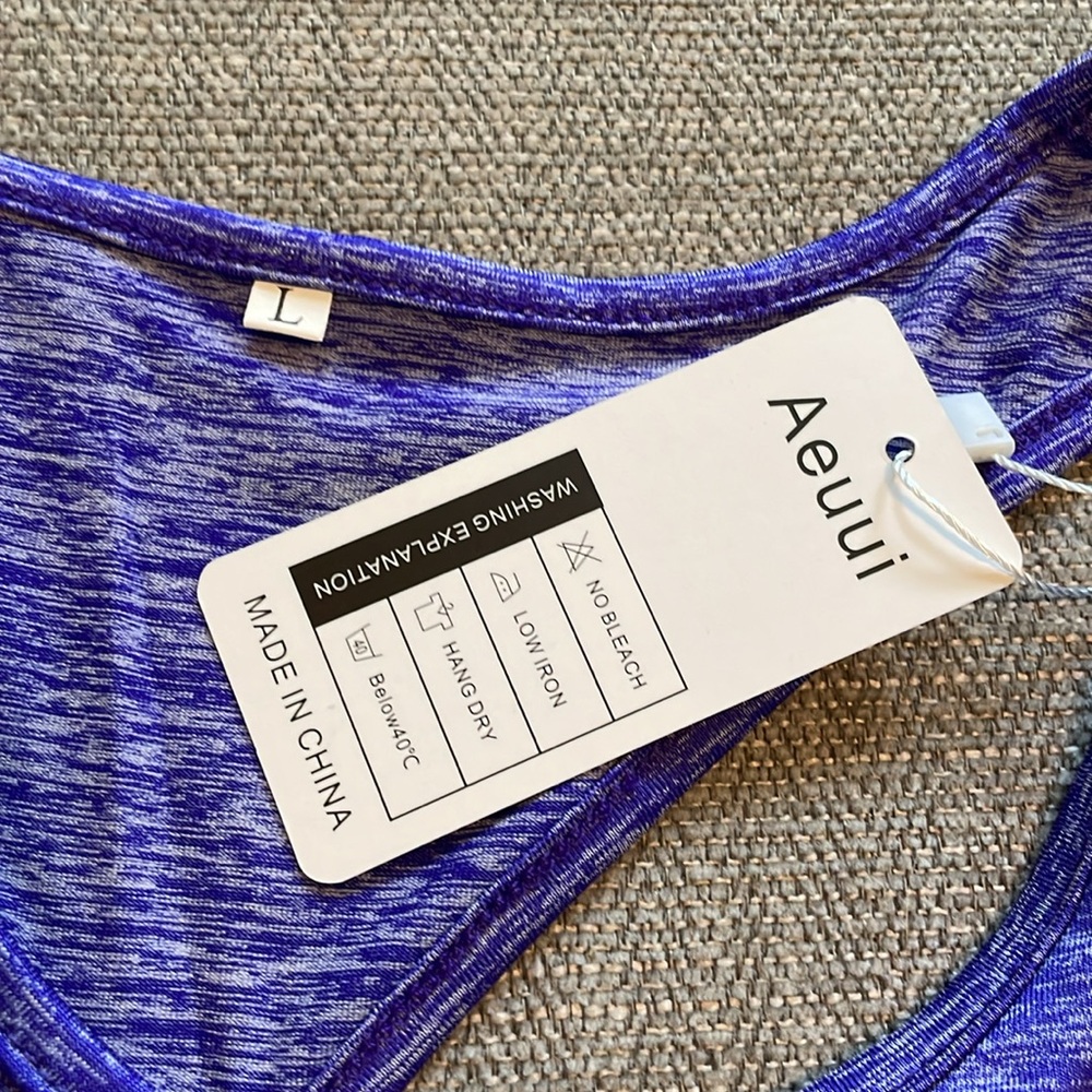 NWT! Aeuui Women's Purple Fitness Tank Top Size Large - Picture 3 of 3